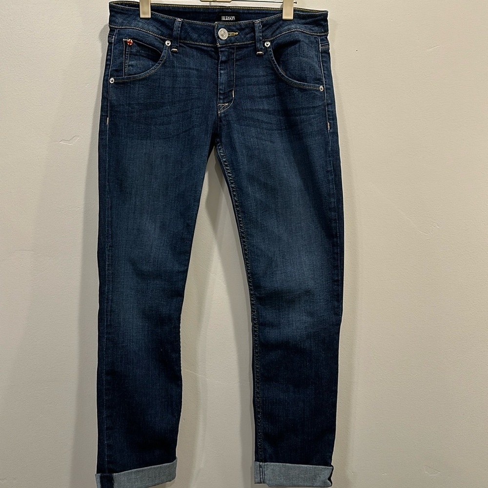 Hudson Bacara Straight Cuffed Jeans‎ Blue Denim Size 28 NWOT